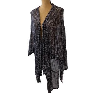 Nixon Asked Cash Women’s Black/white Cardigan Relaxed Fit Half Sleeve Size M.